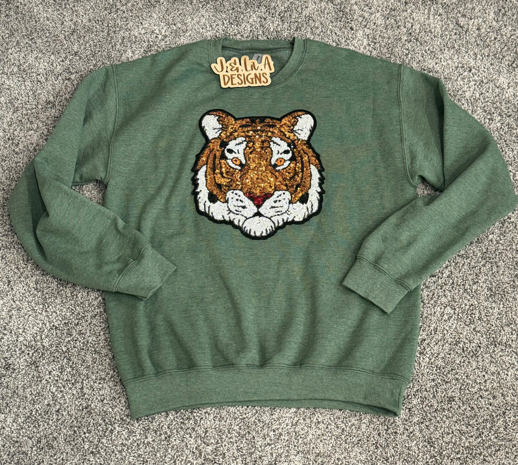 Sequins Tiger Patch Sweatshirt