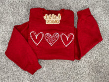 Load image into Gallery viewer, White Heart Trio - Embroidered
