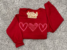 Load image into Gallery viewer, Pink Heart Trio - Embroidered
