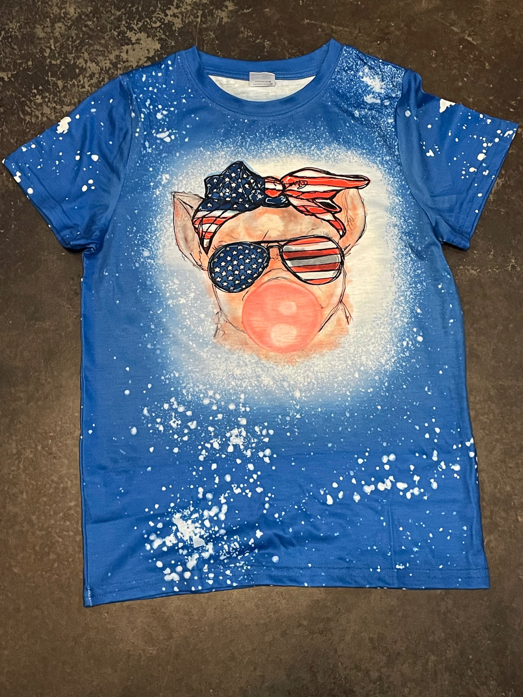 Patriotic Pig - Toddler/youth - Faux Bleach